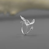 Orchid Ring Sterling Silver Oriental floral Nature Artist