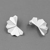 Refraction geometry design Sterling Silver gilding earrings