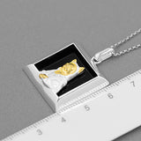 World famous painting Mona Lisa cat fun sterling silver pendant necklace for art lovers