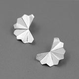 Refraction geometry design Sterling Silver gilding earrings