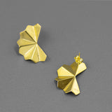 Refraction geometry design Sterling Silver gilding earrings