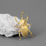 Artificial imitation Insect wild beetle Silver gilding brooch COOL