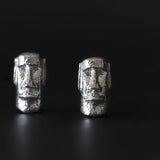 World famous statues Easter Island's iconic Moai sterling silver Unisex stud earrings for lovers of ancient civilizations