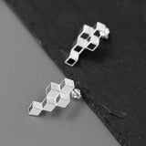 Maze Cube Sterling Silver gilding earrings