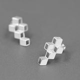 Maze Cube Sterling Silver gilding earrings