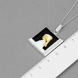 World famous painting Kitty with a Pearl Earring fun sterling silver pendant necklace for art lovers