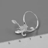 Orchid Ring Sterling Silver Oriental floral Nature Artist